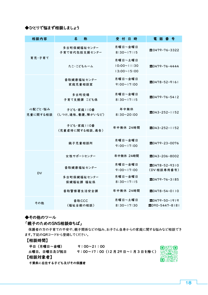 たこまち子育てハンドブック ページ18
